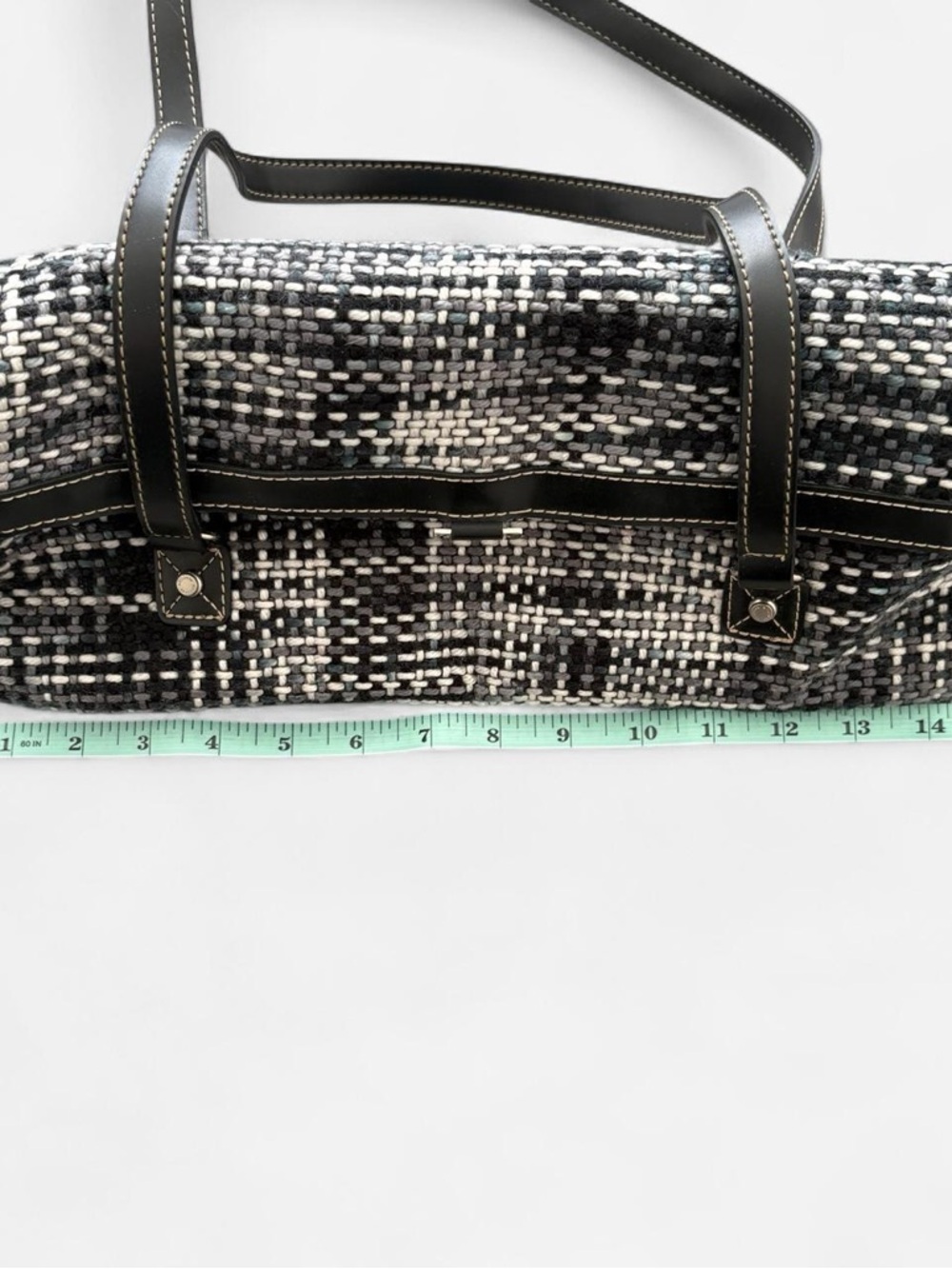 Rare Kenneth Cole Reaction black & white tweed shoulder bag - Picture 8 of 9